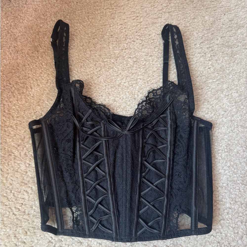 Black Lace Corset Top